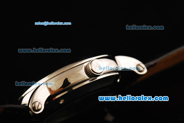 Patek Philippe Calatrava Automatic with Beige Dial and Black Leather Strap - Click Image to Close